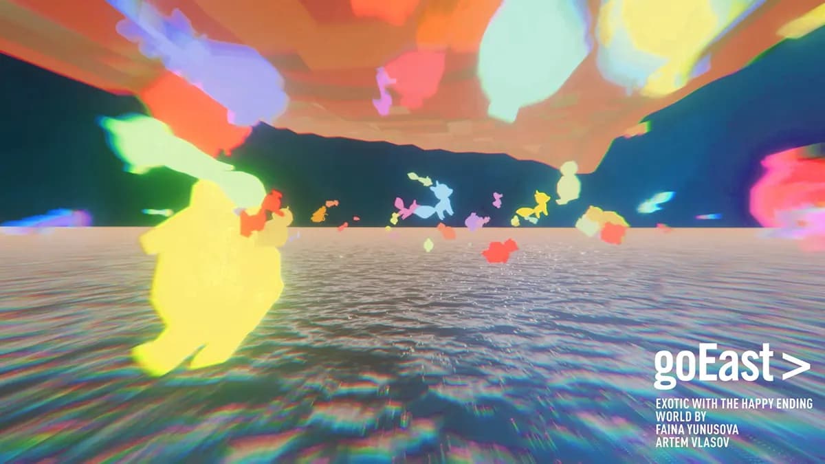 Exotic With The Happy Ending: bright shapes over the sea. Credited to Faina Yunusova and Artem Vlasov.
