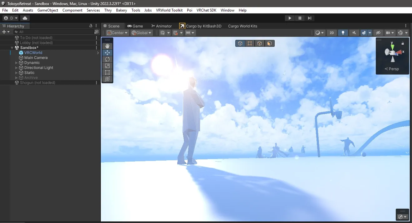 The finished test world after a build, in Unity.